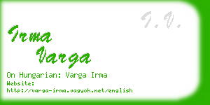 irma varga business card